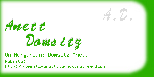 anett domsitz business card